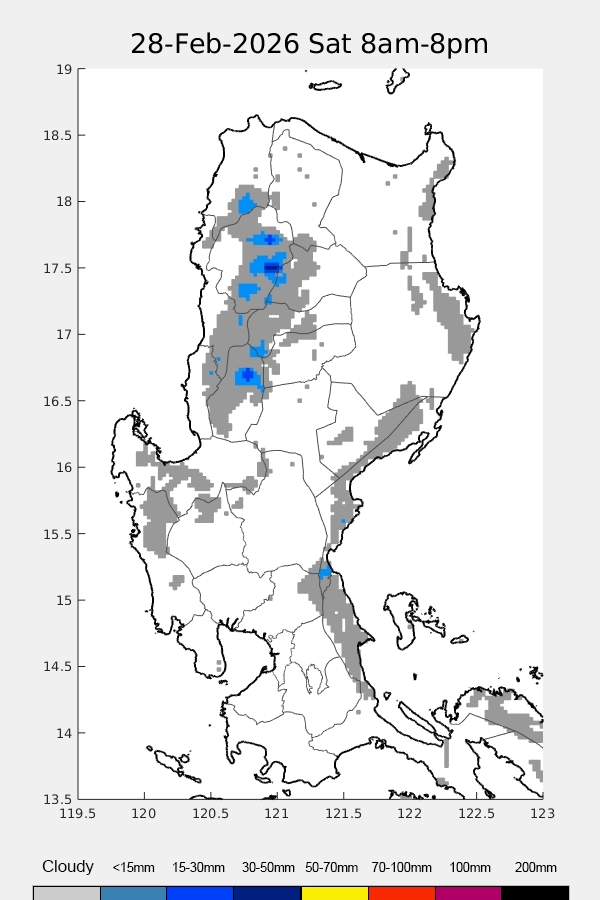 Luzon rain weather map forecast