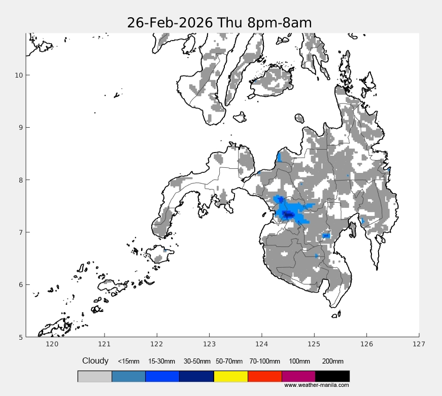 Mindanao rain weather map forecast