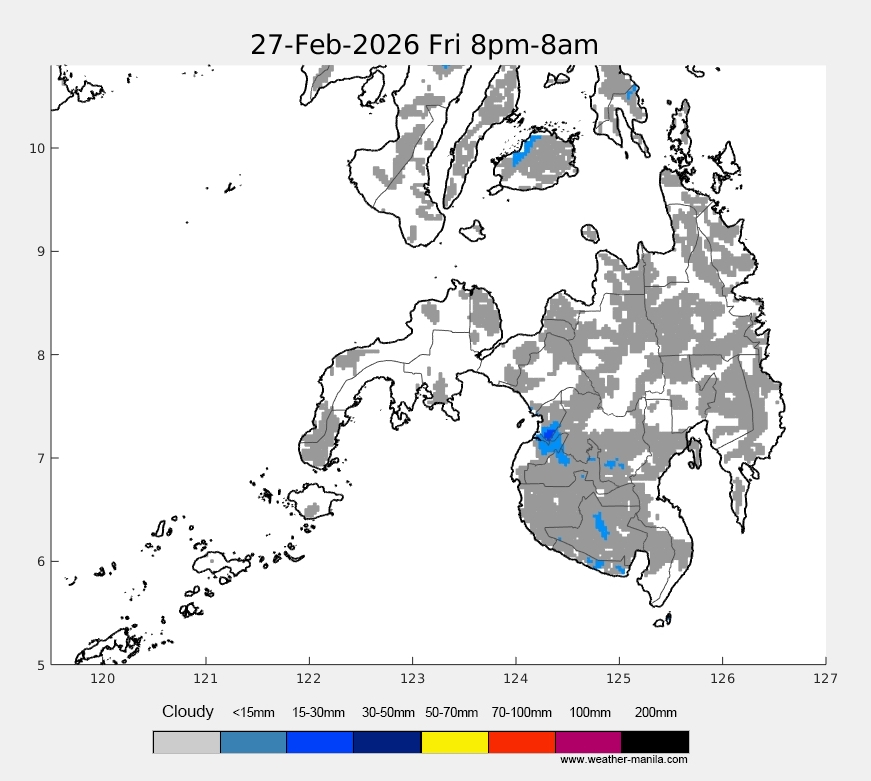 Mindanao rain weather map forecast