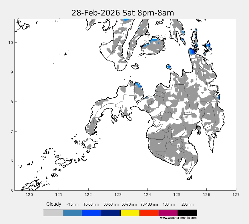 Mindanao rain weather map forecast