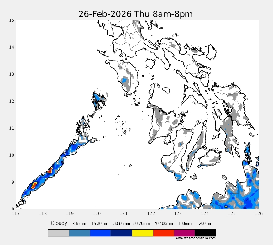 Visayas rain weather map forecast