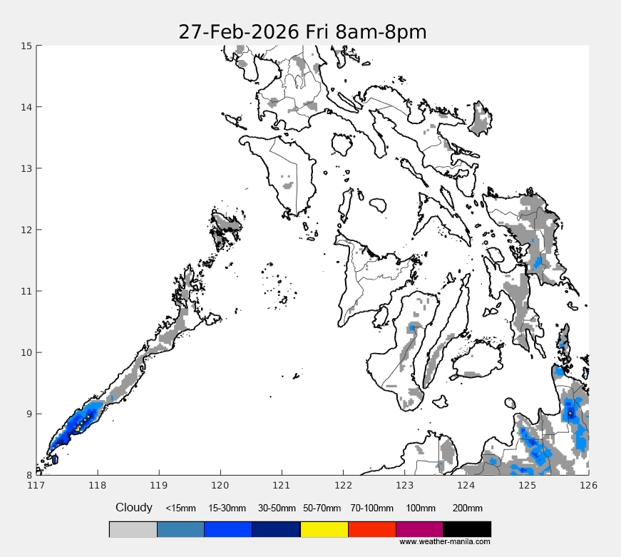 Visayas rain weather map forecast