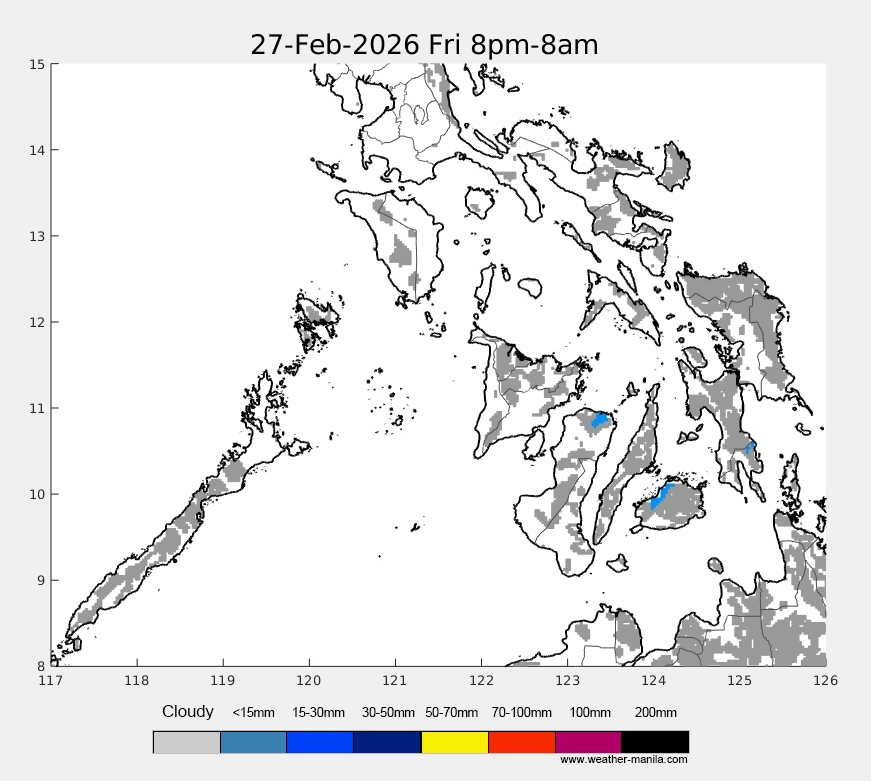 Visayas rain weather map forecast