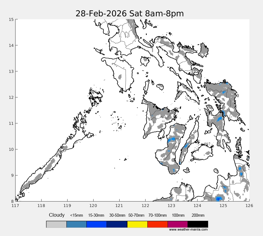 Visayas rain weather map forecast