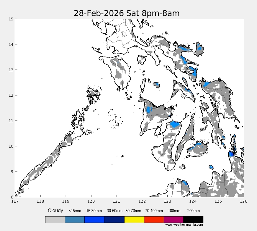 Visayas rain weather map forecast